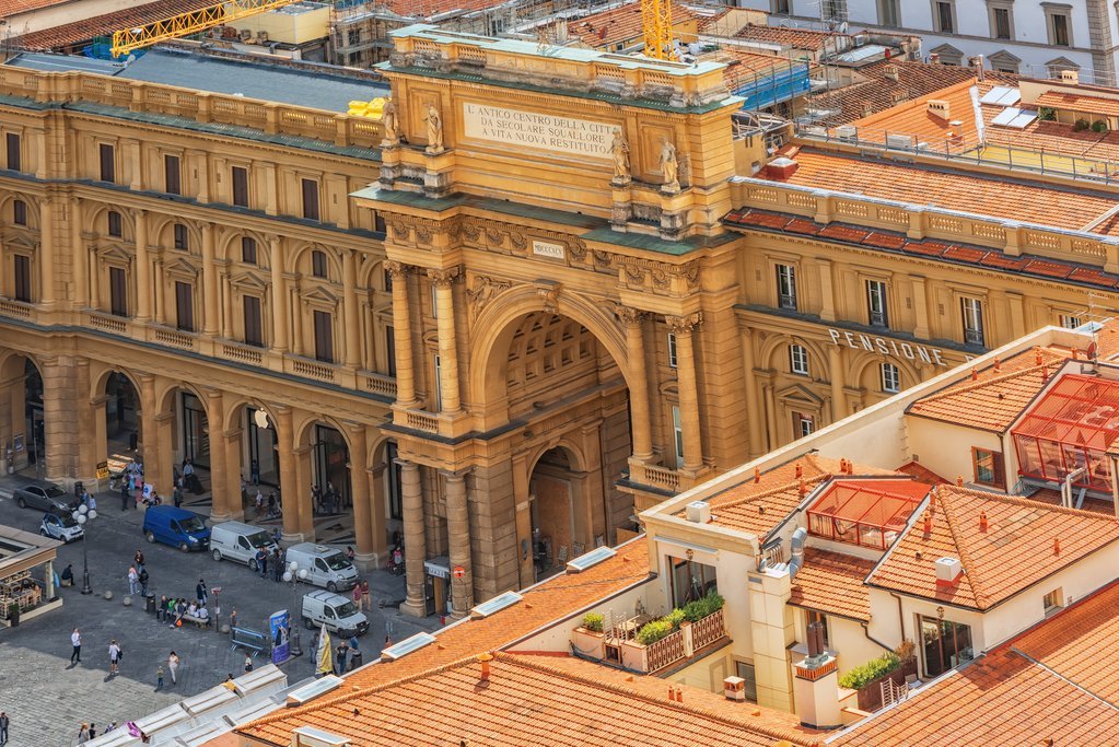 Aerial view of Piazza della Repubblica