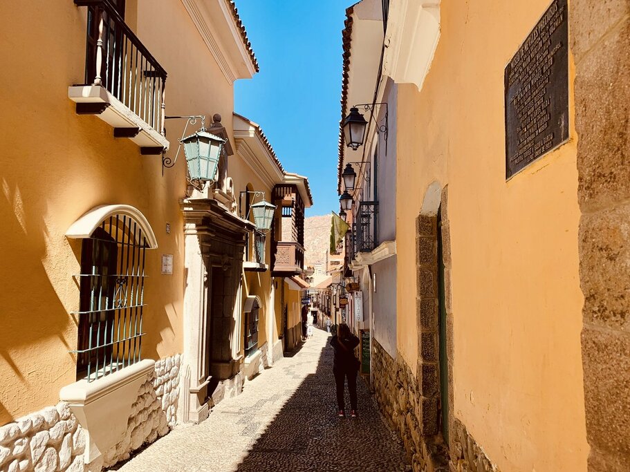 A colorful alleyway in La Paz