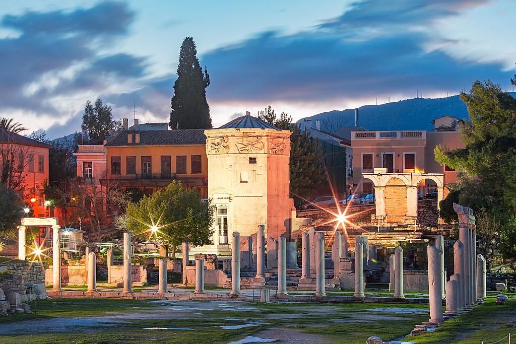 Monastiraki Square and Sunset over Plaka