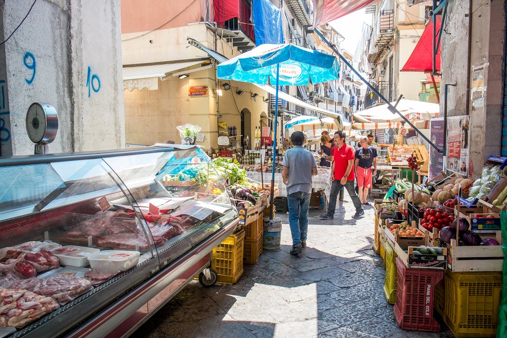Italy - Sicily - Butcher shop at Mercato il Capo