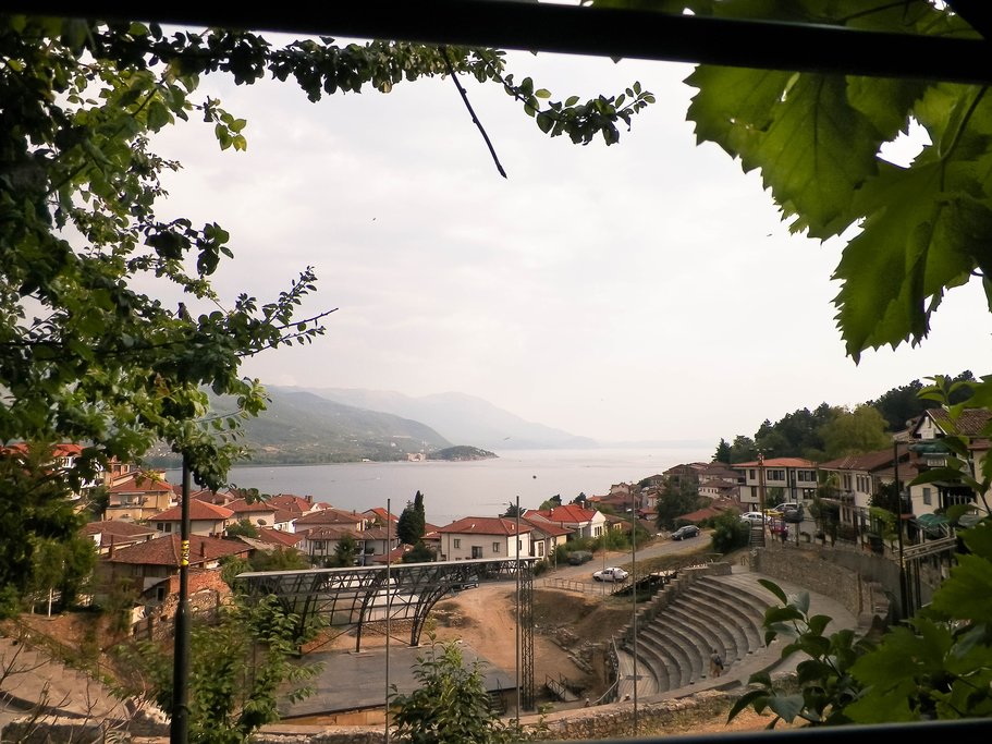 Lake Ohrid bridges Albania and Macedonia