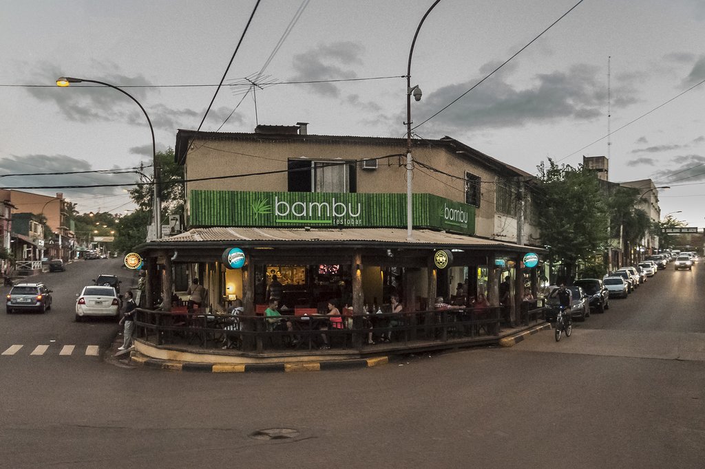 The main commercial hub near Iguazú Falls