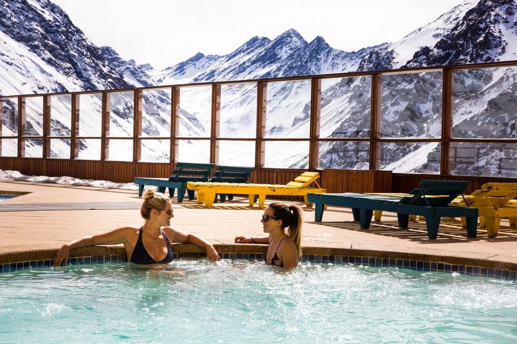 Relax in the pool with an Andean backdrop