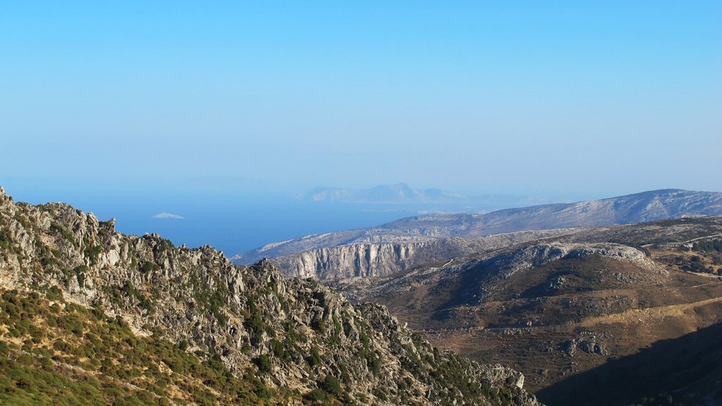 Aerial view over Naxos