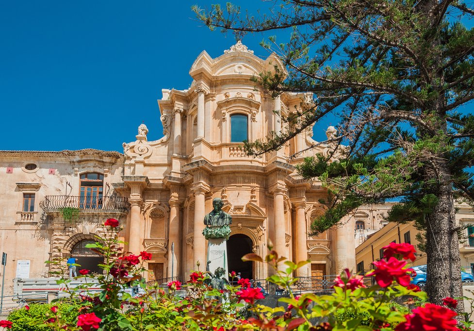 The church of St. Dominic, a magnificent example of Sicilian Baroque in Noto.