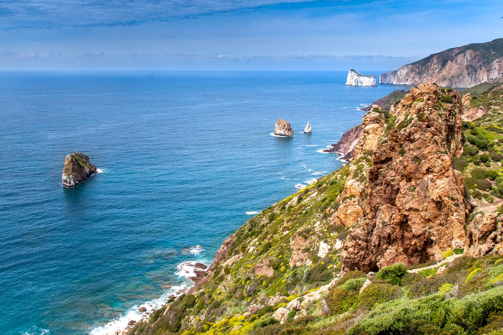 Views from the clifftop bike trail in Sardinia