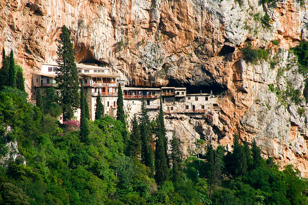 A stone monastery above the gorge