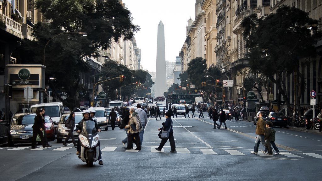 The bustling streets of Buenos Aires