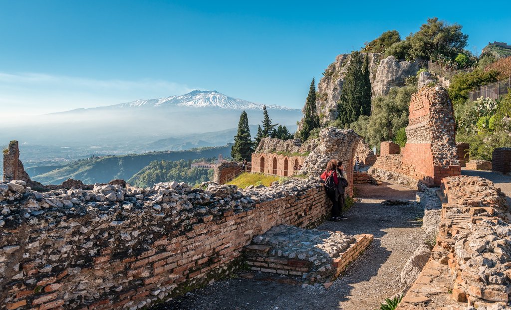 View of Mt. Etna from the Greek theater