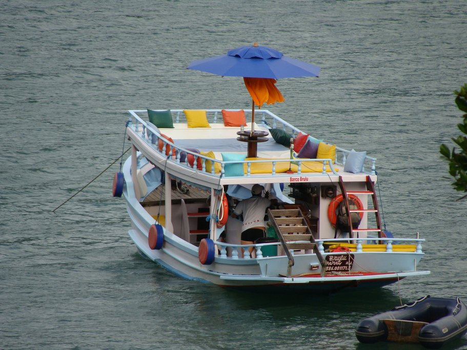 This colorful tourist boat was one of many like it that were once used for fishing