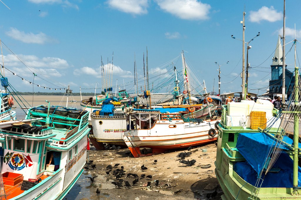 Boats in the Belem harbor