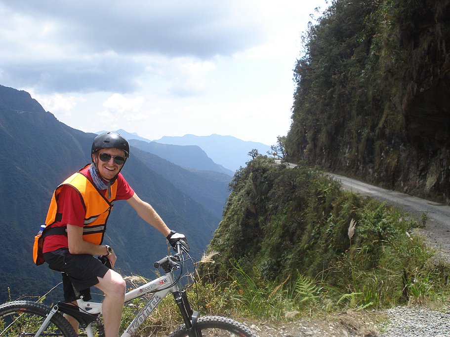 Descending via mountain bike into the high jungle