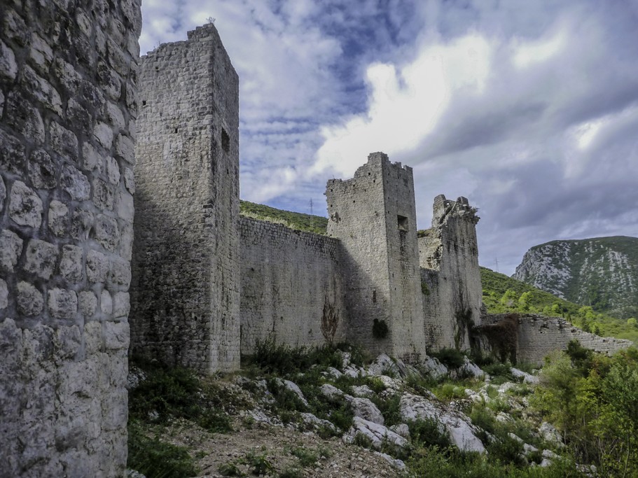 A close up of the defense walls of Ston