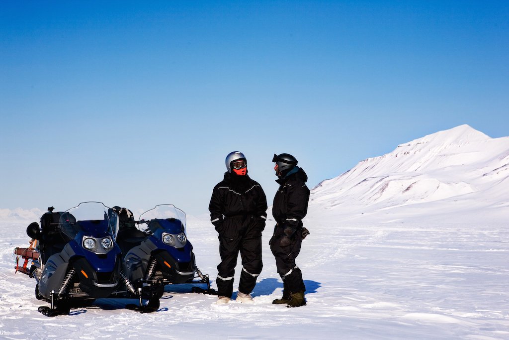 Snowmobile on a glacier