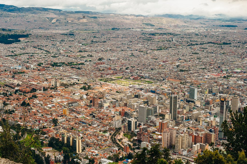 Views of Bogota from atop Monserrate Mountain