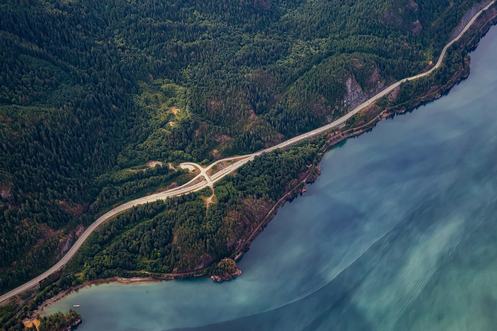 The scenic Sea-to-Sky Highway between Whistler and Vancouver