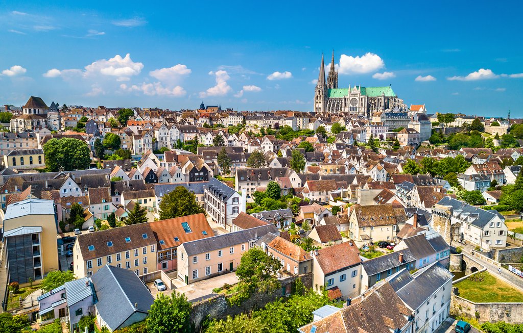 Aerial view of Chartres