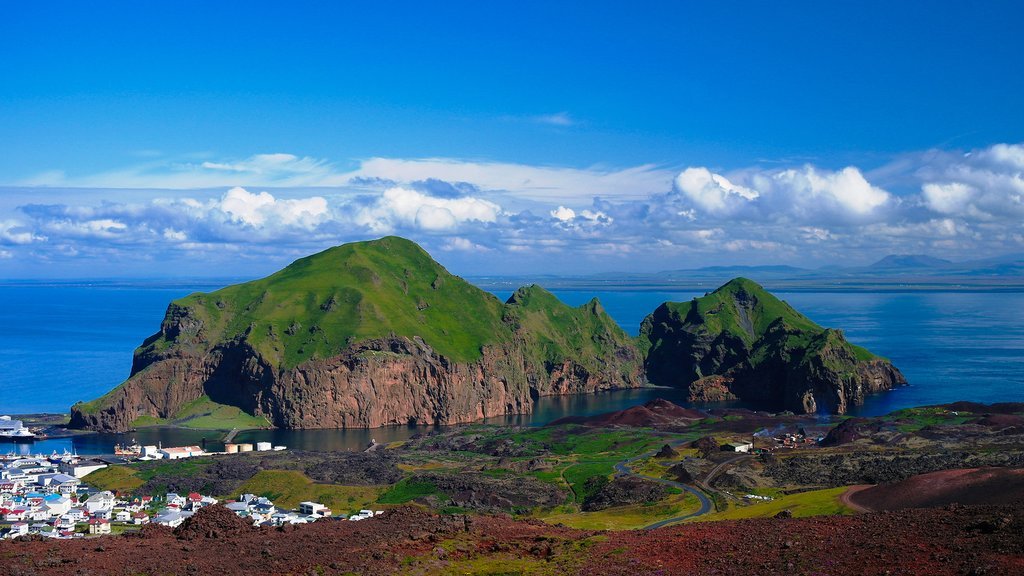 A view of Heimaey in the Westman Islands