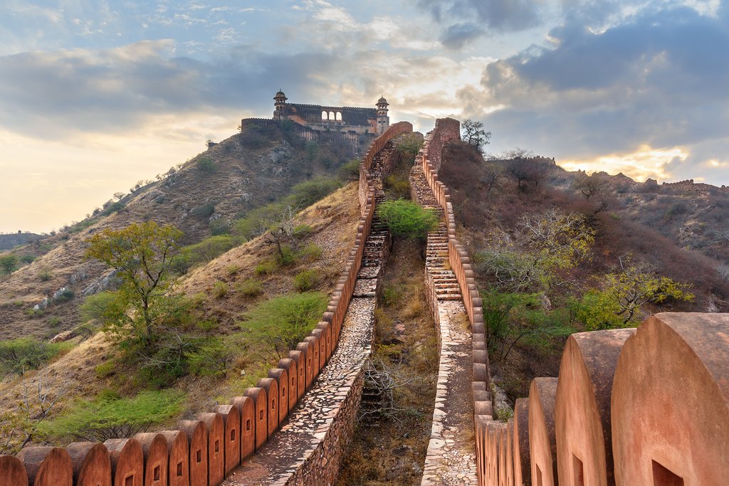 Ancient wall along Amber Fort