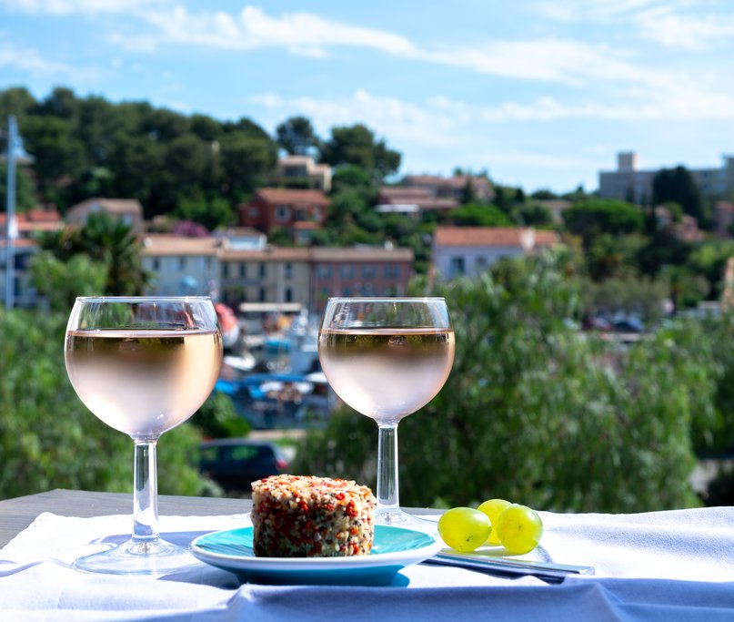 Sample locally produced rosé wine in Provence