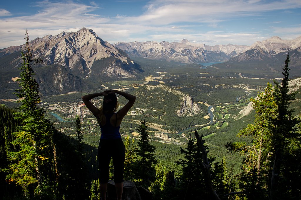 Hiker atop Sulphur Mountain