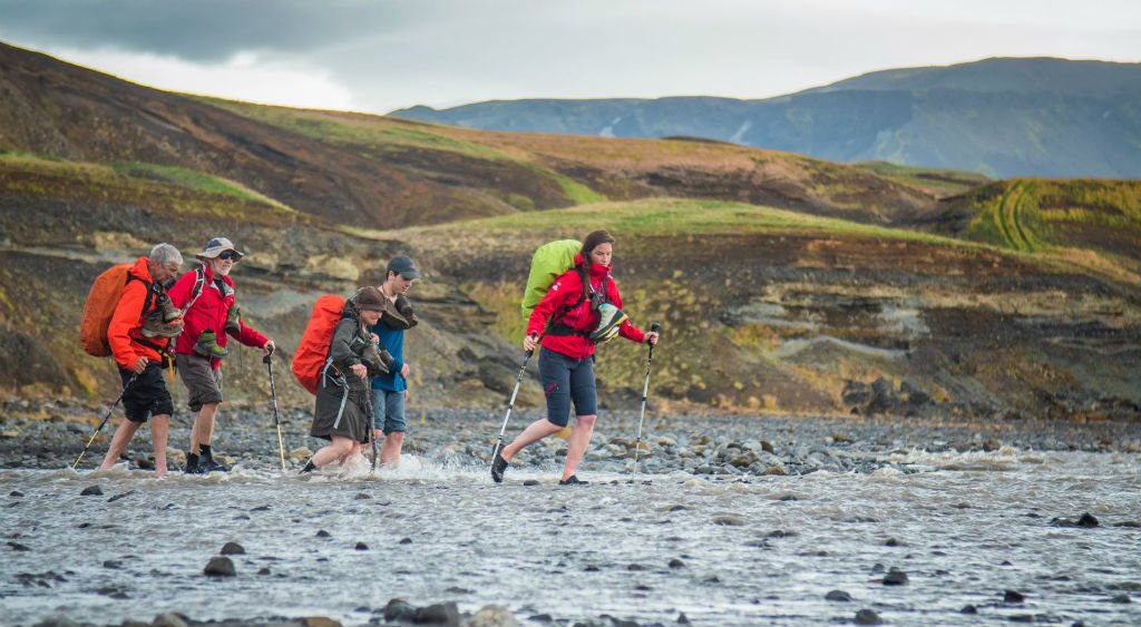 Numerous rivers wind through Iceland's landscapes, fed by glaciers on high mountains