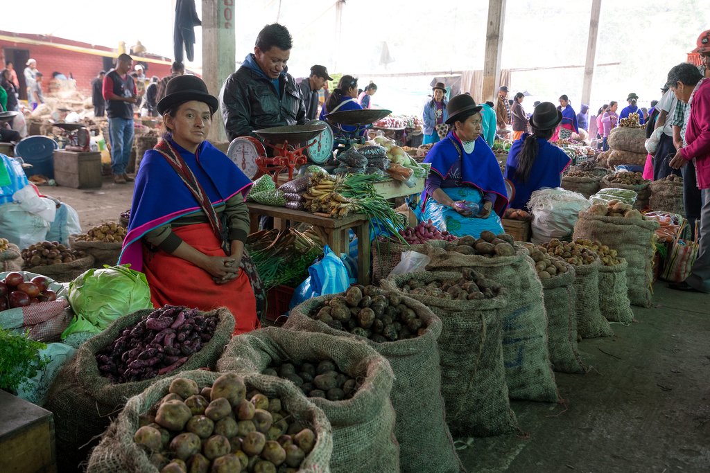 Indigenous women on market day in Silvia, Colombia
