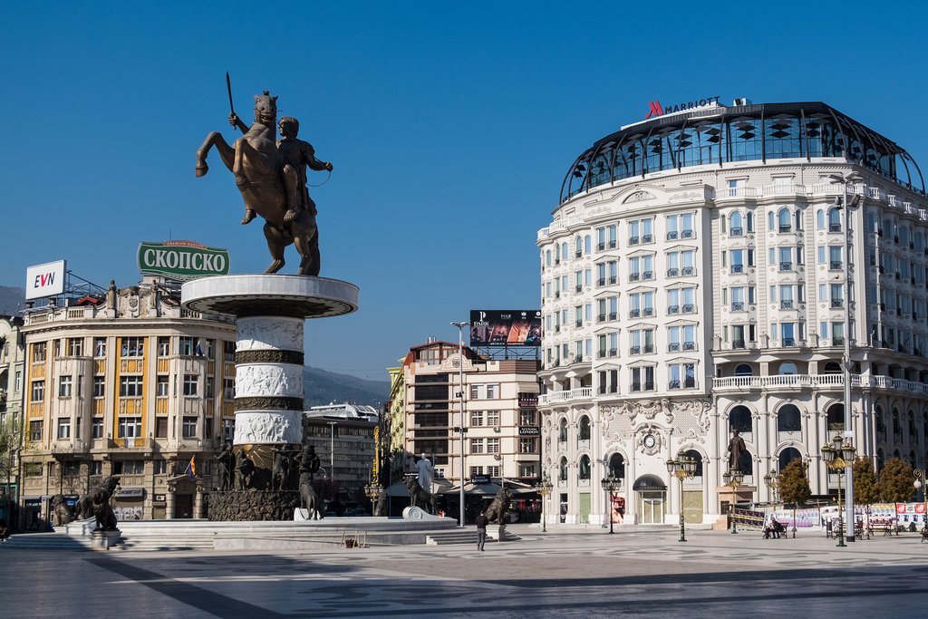 Alexander the Great monument in the Skopje city center