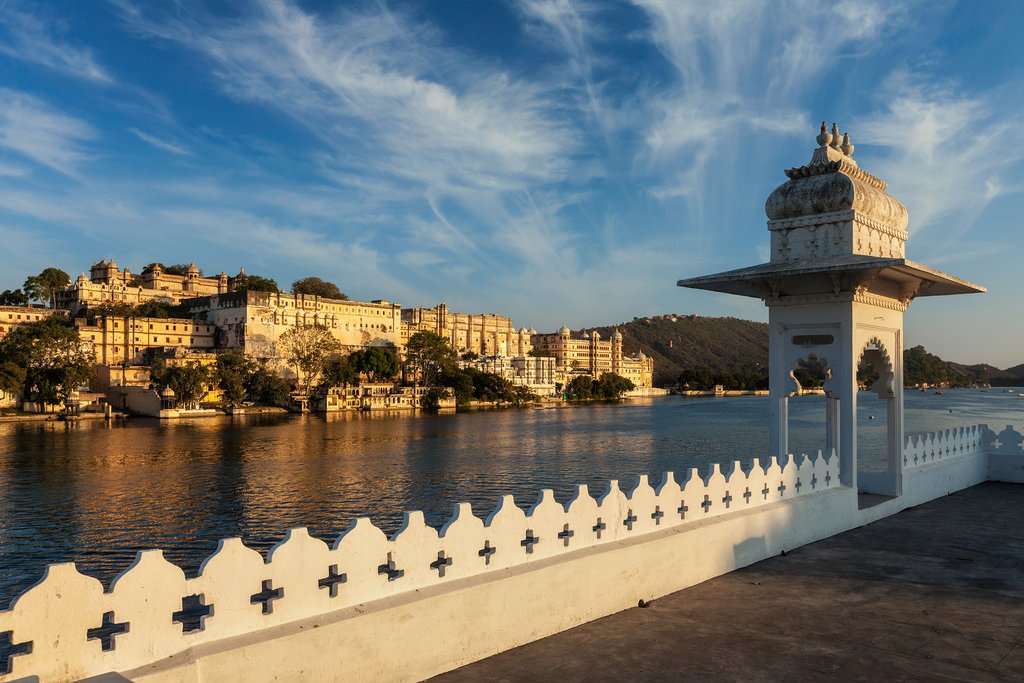 Udaipur's City Palace viewed from Lake Pichola