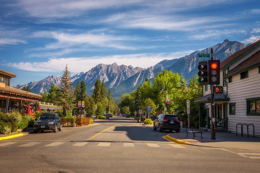 The town of Canmore near Banff National Park