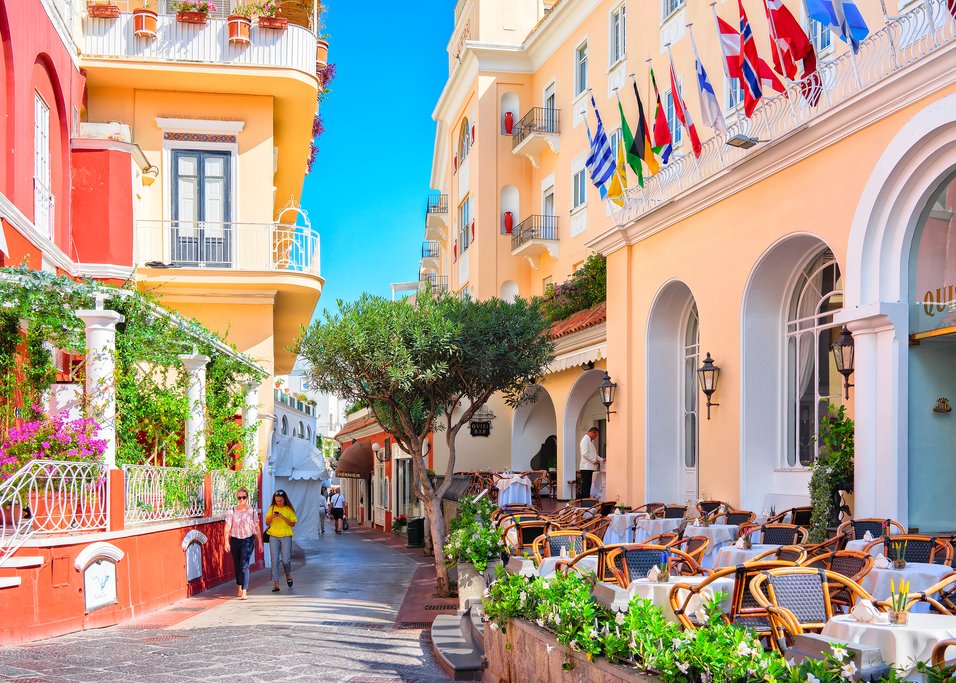 Colorful street cafes, Capri