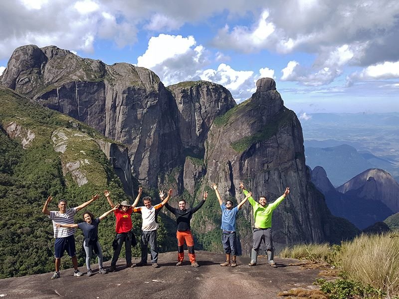 Celebrate reaching the summit of Morro do Dinossauro