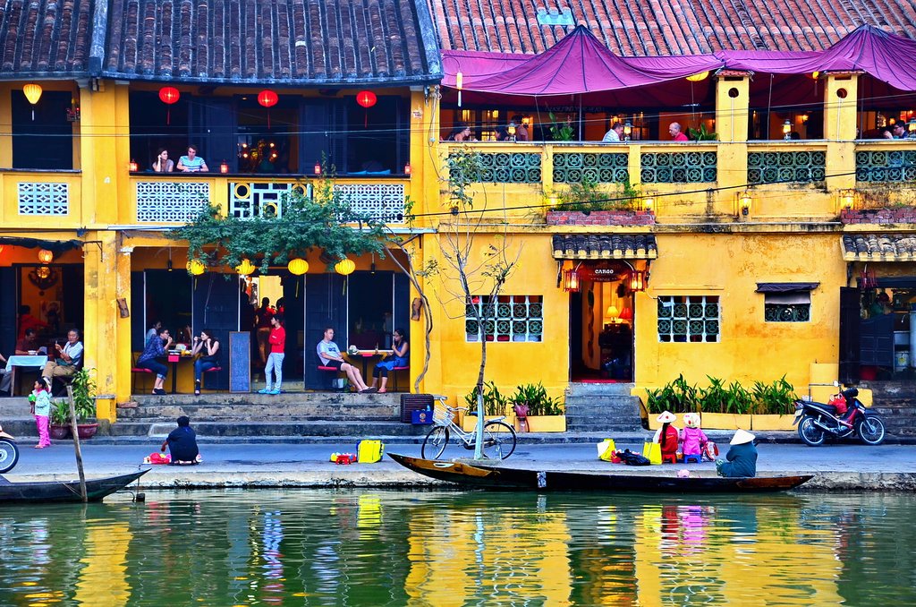 Cafés by the River in Hoi An, Vietna,