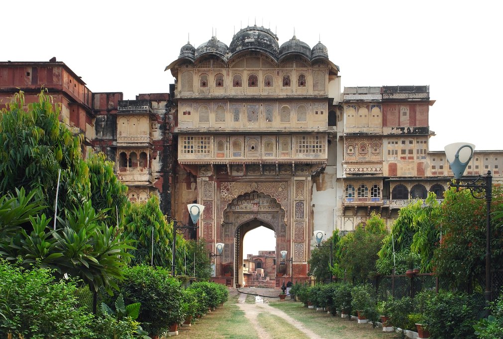 Enjoy the faded grandeur of Karauli City Palace before we head to Jaipur