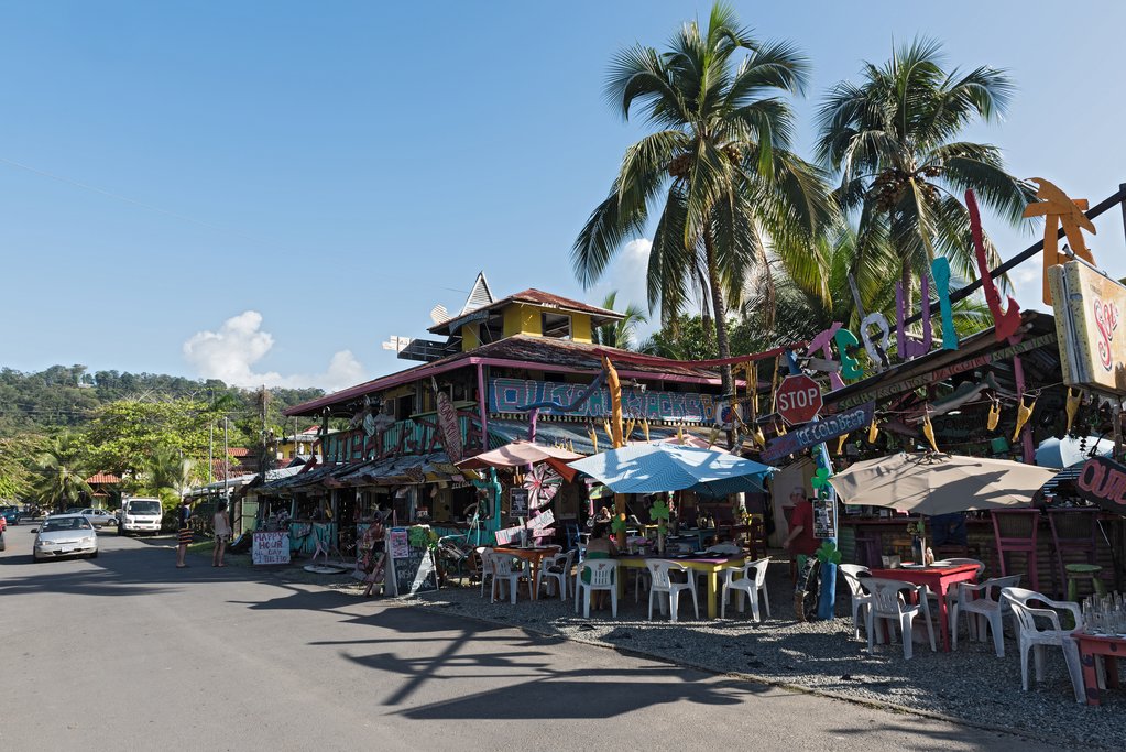 Colorful restaurant in Puerto Viejo