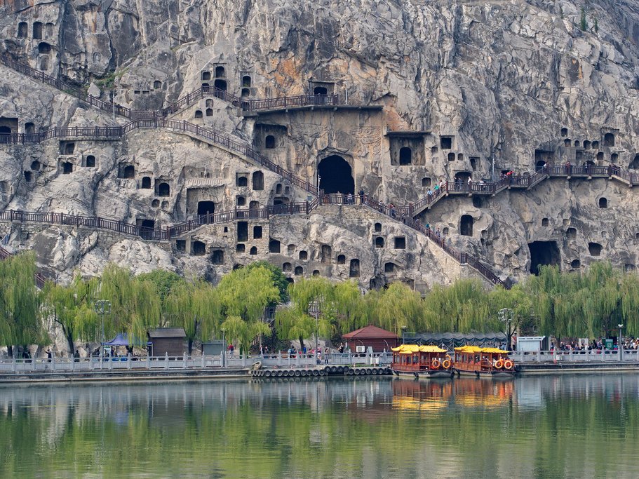 The ancient caves at Longmen Grottoes