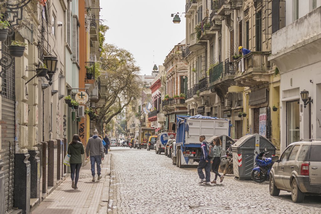 A cobbled street in San Telmo