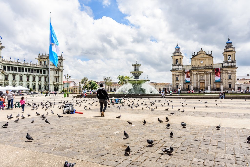 Guatemala - Guatemala City - Palacio Nacional de la Cultura and Cathedral of Guatemala City