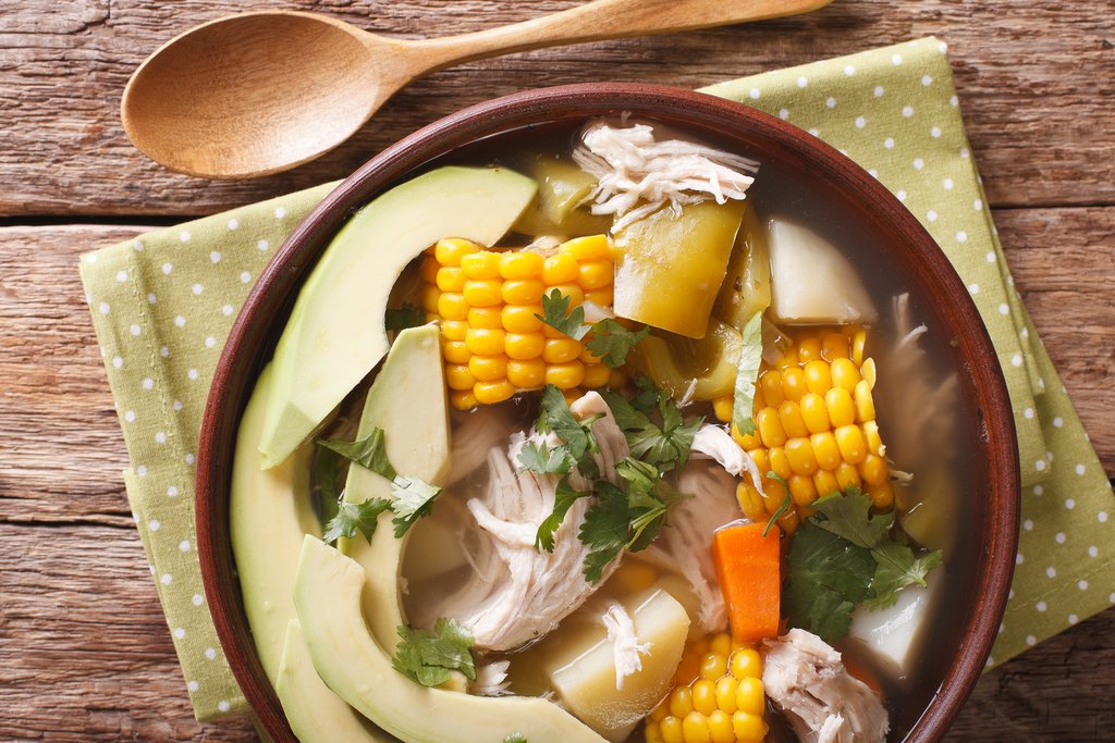 Traditional Colombian ajiaco