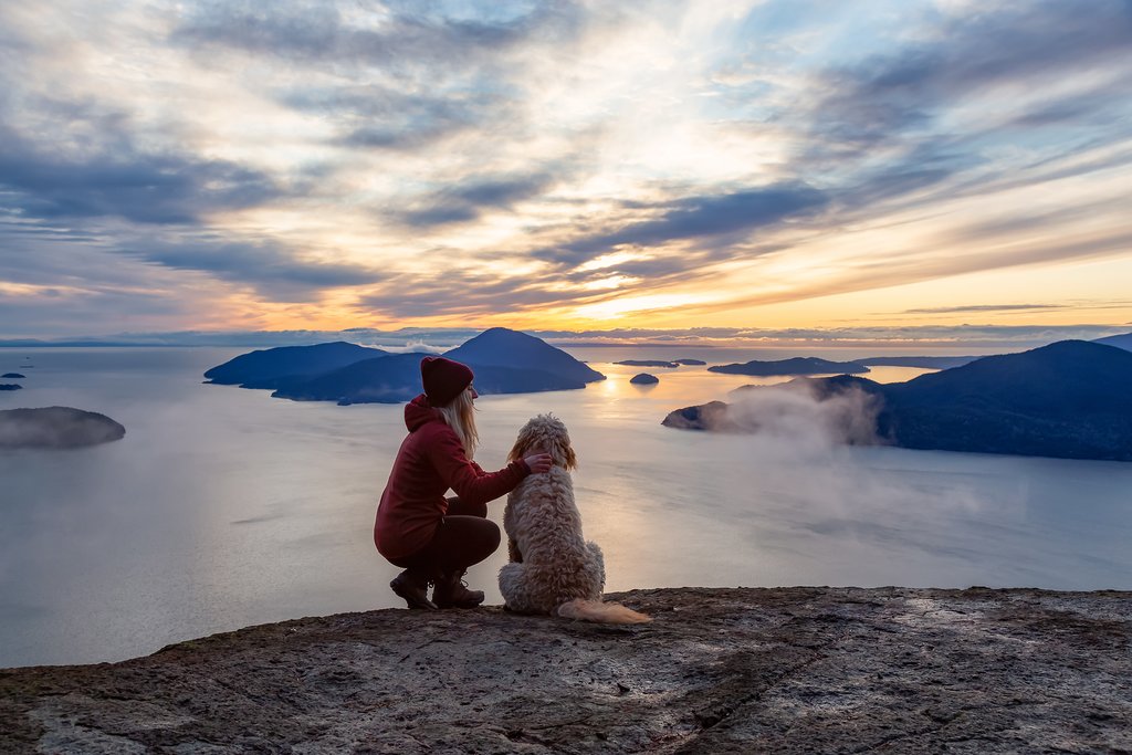 Sunset from one of the many viewpoints between Vancouver and Squamish