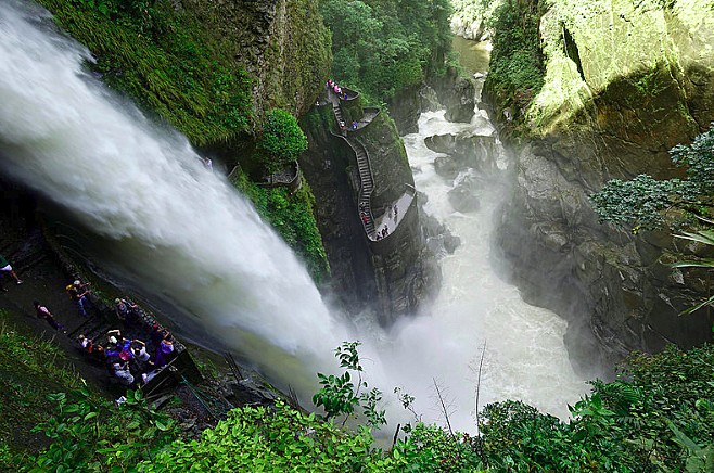 Scenic waterfall outside of Baños