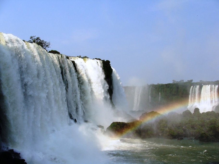 The magnificent Iguaçu Falls offer many views of the powerful water - including some with rainbows!