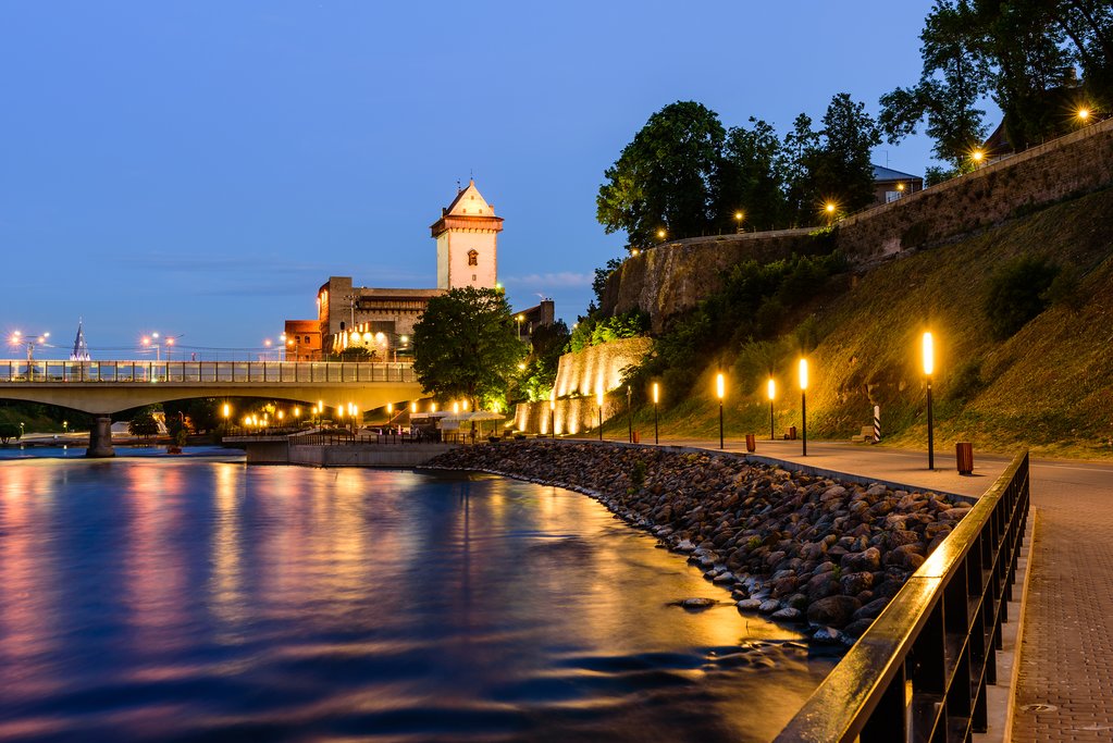 The Riverfront Promenade of Narva, Estonia