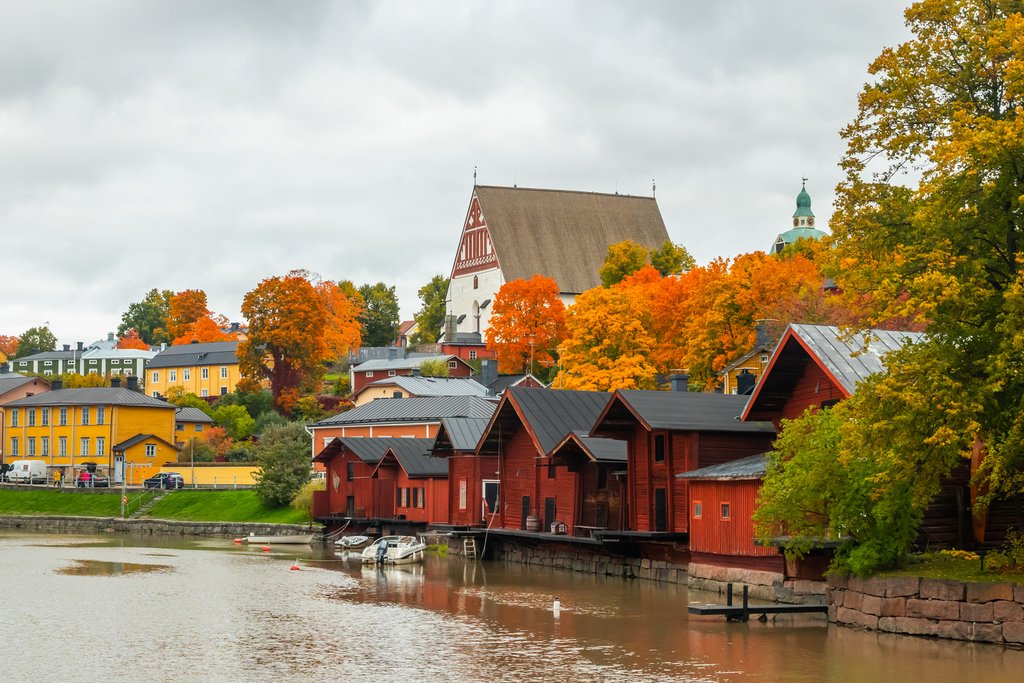 Porvoo, Finland's characteristic red houses