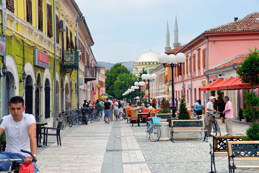 City of Shkodër with Ebu Bekr Mosque in the background