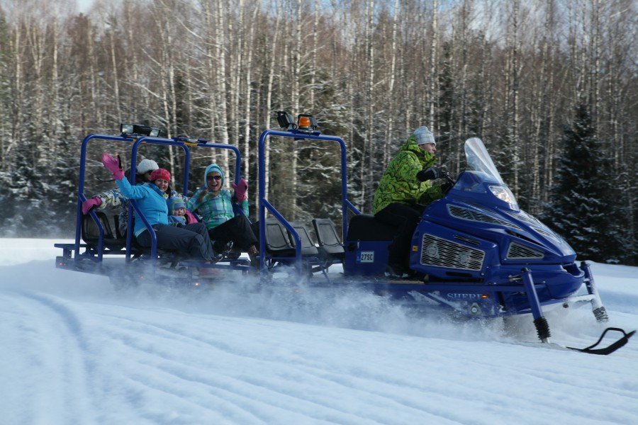 Snowmobile ride through the nature reserve