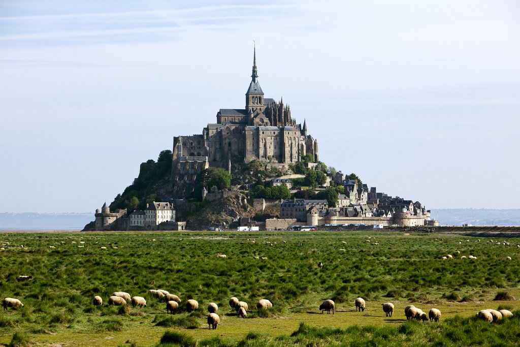 The famed Mont-St-Michel, seen from a distance