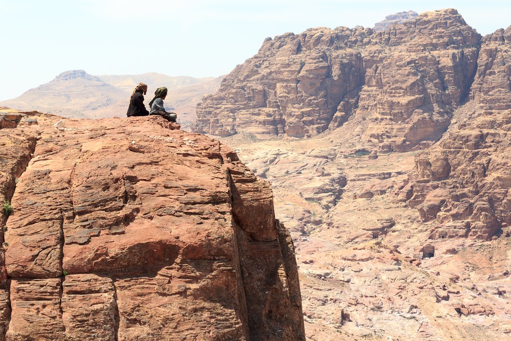 A viewpoint from a rock in Petra