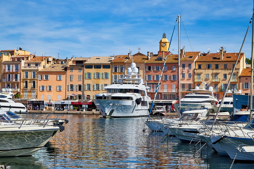 Luxury yachts moored at Saint-Tropez