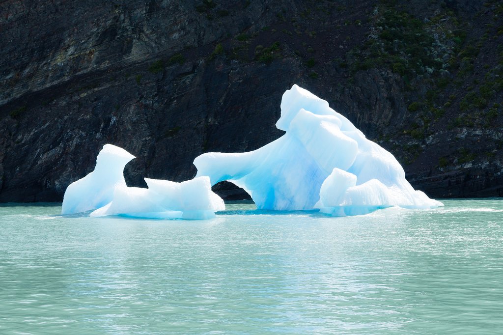 Icebergs floating on Argentino Lake
